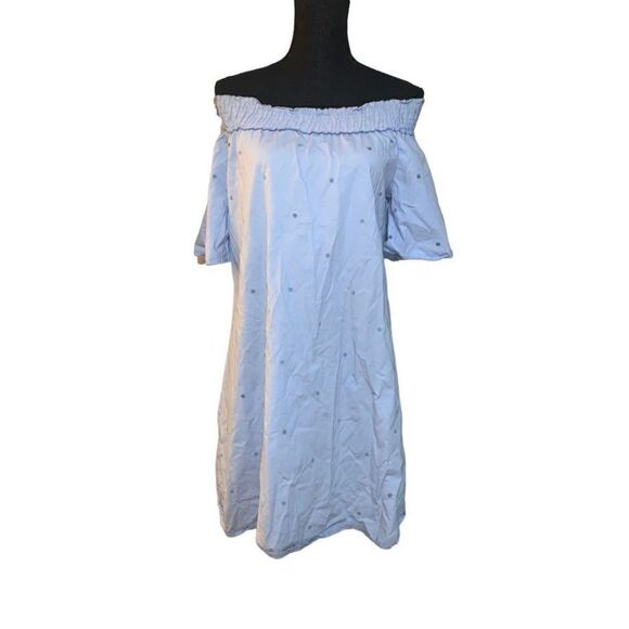 Spense Chambray Off The Shoulder Dress - Picture 1 of 6